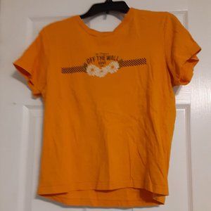 Women's Yellow Vans Off The Wall Daisy and Checkers Graphic T-Shirt